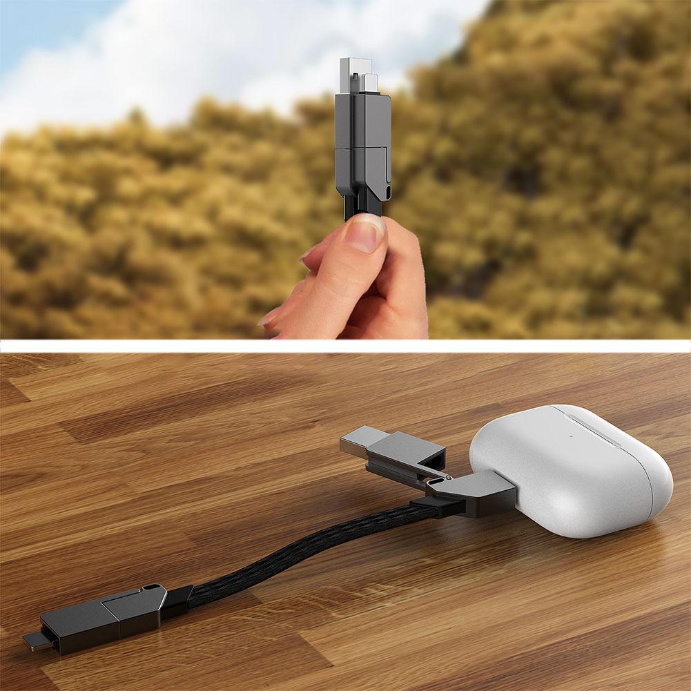 4-in-1 Multi Fast Charging Keychain Cable for Devices