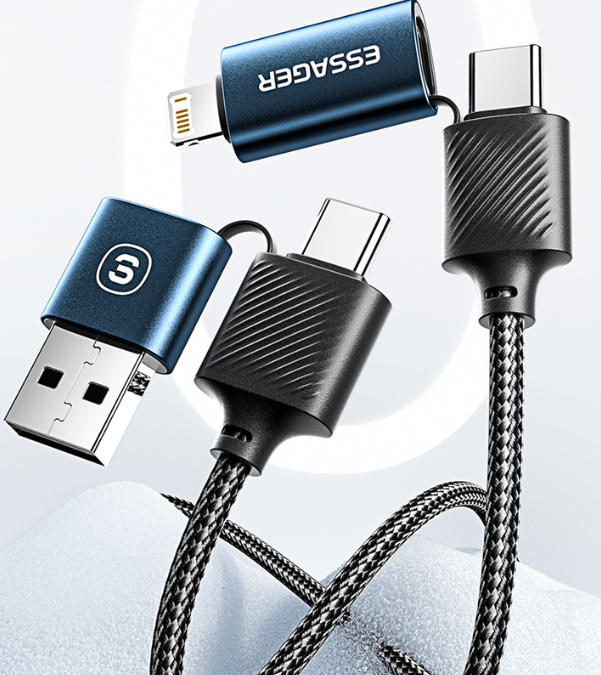ESSAGER 65W 4-in-1 Fast Charging Cable for Phones