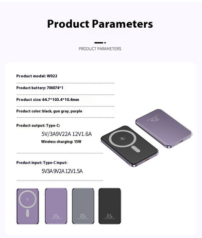 Ultra-Thin MagSafe Magnetic 15W Wireless Power Bank