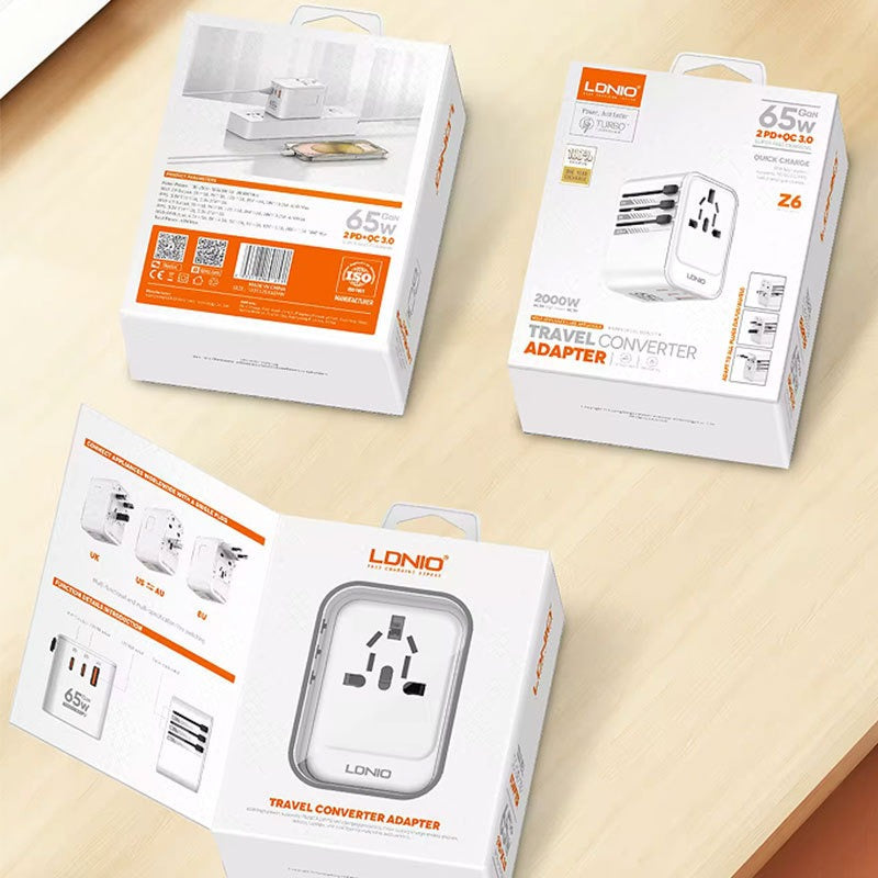 65W GaN Fast Charger International Plug Adapter