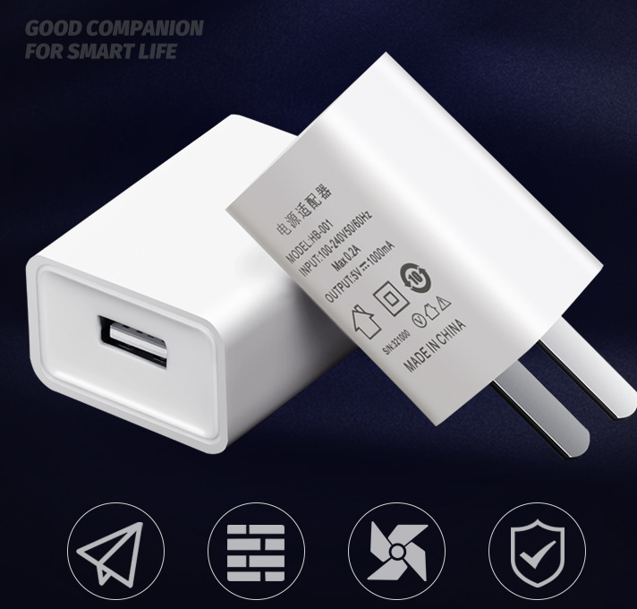 EU US Power Adapter 5V 1A 2A for 18650 Charger