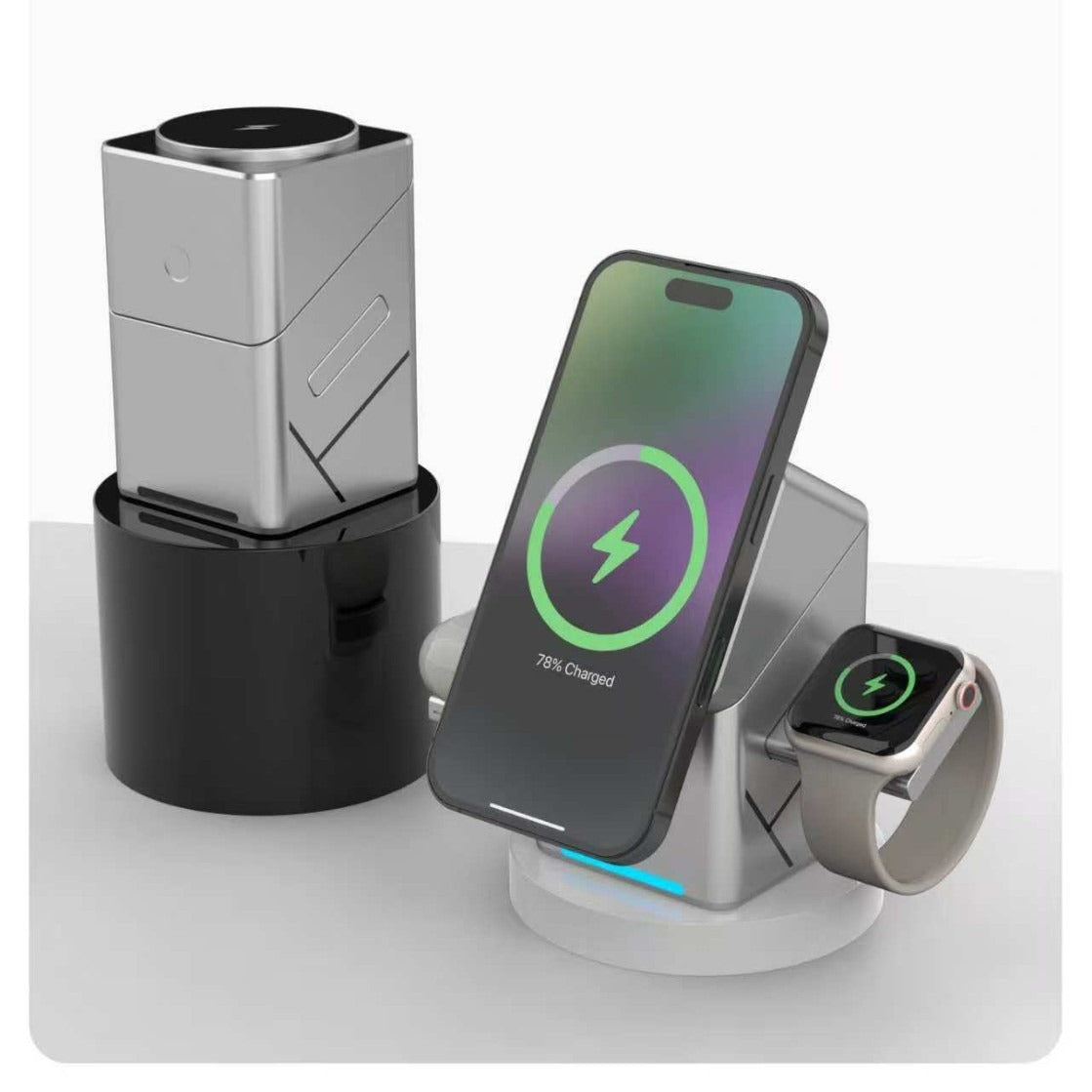 Rotating Cube 3-in-1 Magnetic Wireless Charger