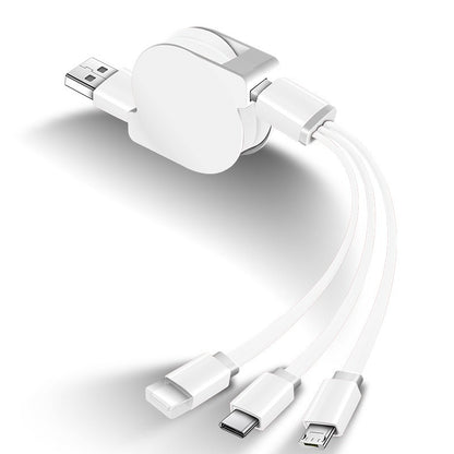 1M 3-in-1 Retractable USB Charger Cable for Smartphones