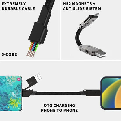 4-in-1 Multi Fast Charging Keychain Cable for Devices