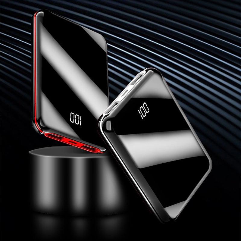 10000mAh Mini Mirror Power Bank with Digital Display