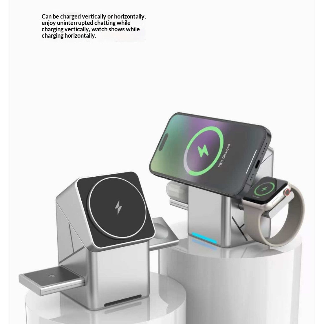 Rotating Cube 3-in-1 Magnetic Wireless Charger