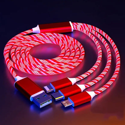 LED Glow Flowing USB Type-C Charging Cable for Phones
