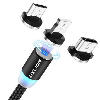 Uslion Magnetic Data Cable 3-in-1 for Android & Apple