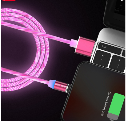 3-in-1 Magnetic Charging Data Cable with Color Flow
