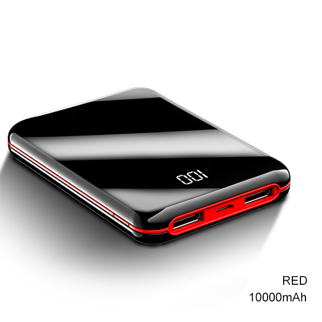 10000mAh Mini Mirror Power Bank with Digital Display