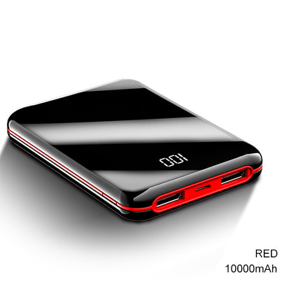 10000mAh Mini Mirror Power Bank with Digital Display