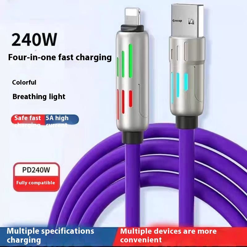 240W Multi‑Connector LED Charging Cable