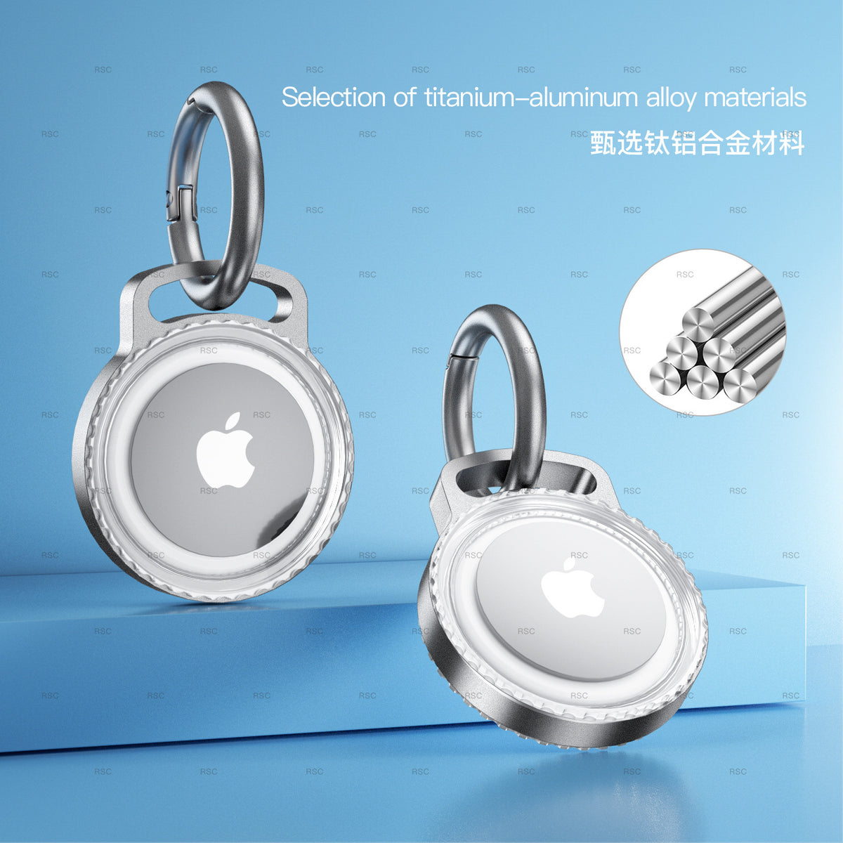 AirTag Metal Protective Case with Keychain and Waterproof