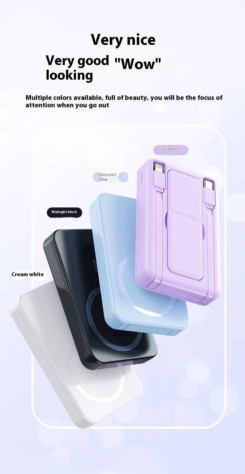 Magnetic Wireless Power Bank with Cable
