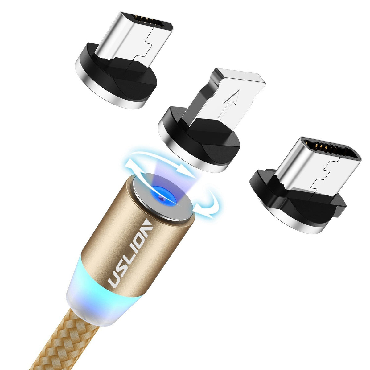 Uslion Magnetic Data Cable 3-in-1 for Android & Apple