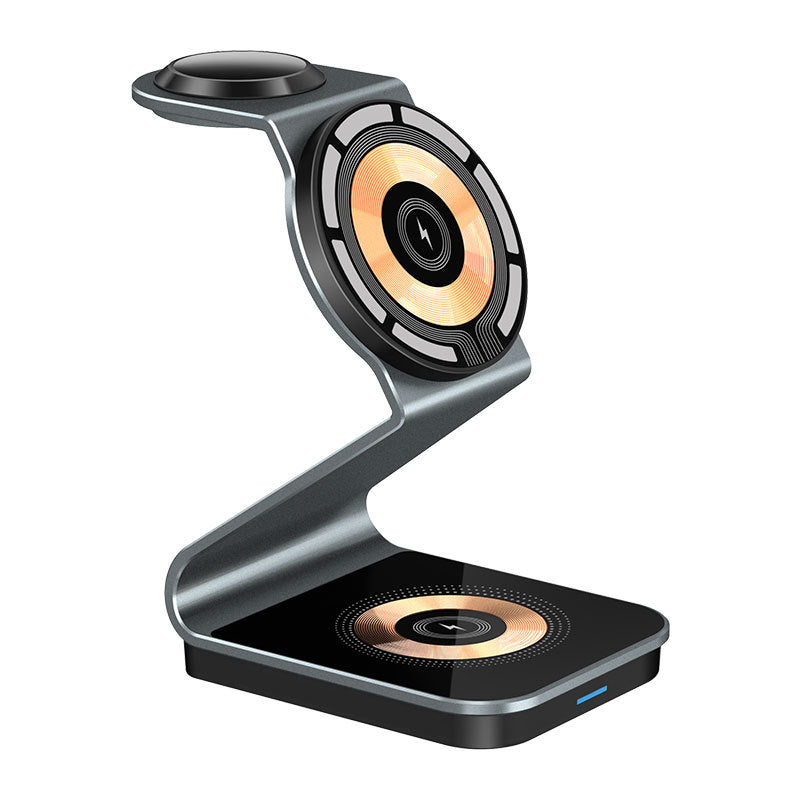 3-in-1 Wireless Charger with Magnetic Transparent Stand