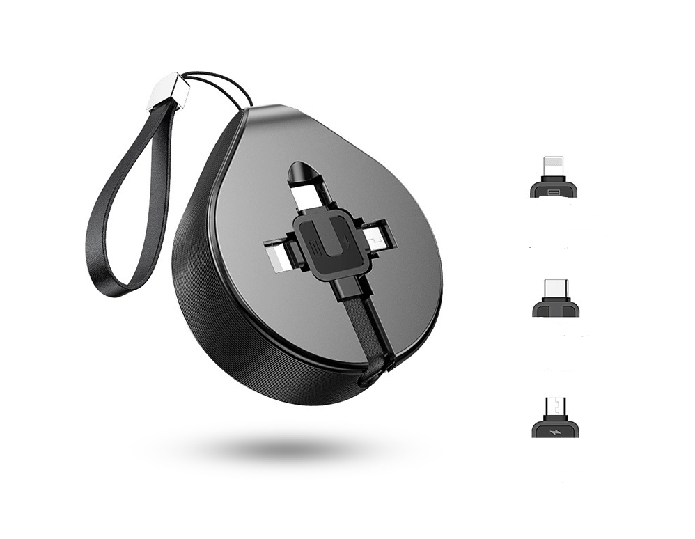 3-in-1 Fast Charging Cable for iPhone & Android Devices