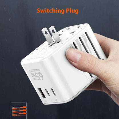 65W GaN Fast Charger International Plug Adapter