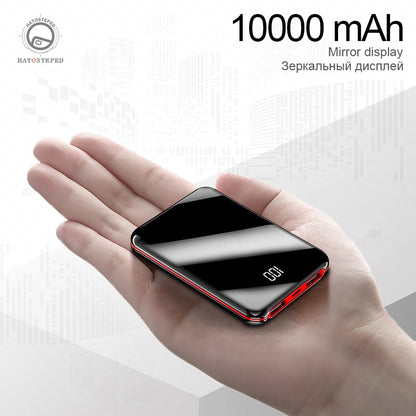 10000mAh Mini Mirror Power Bank with Digital Display