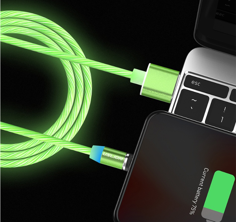 3-in-1 Magnetic Charging Data Cable with Color Flow