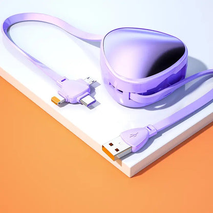 1pc Triangle Retractable 3-in-1 USB Charging Cable