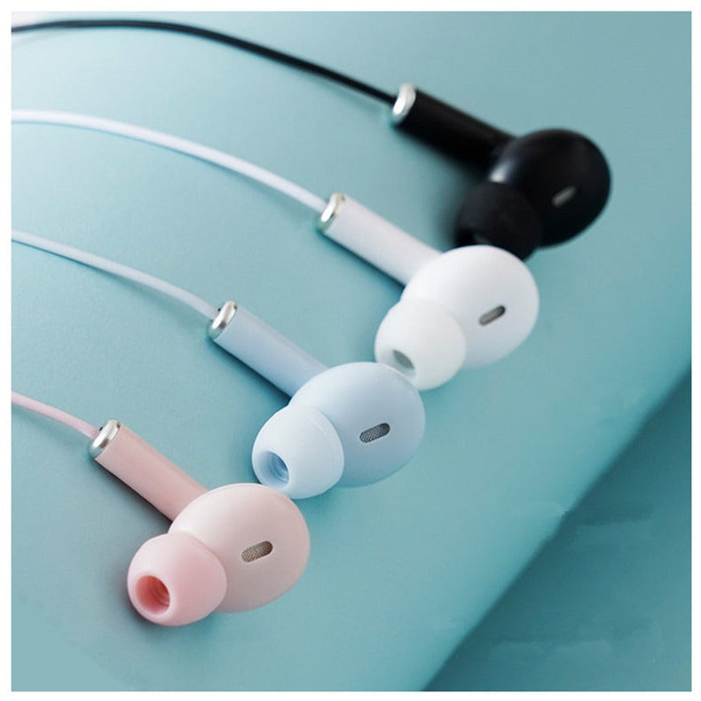Macaron Color Wired Noise Reduction Earbuds with Mic