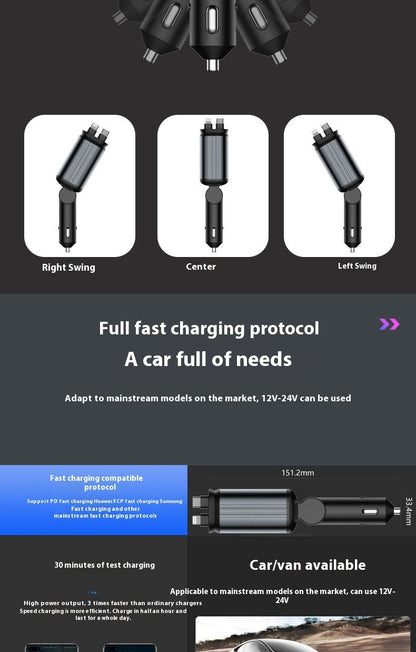120W Starry Sky Car Charger 4-in-1