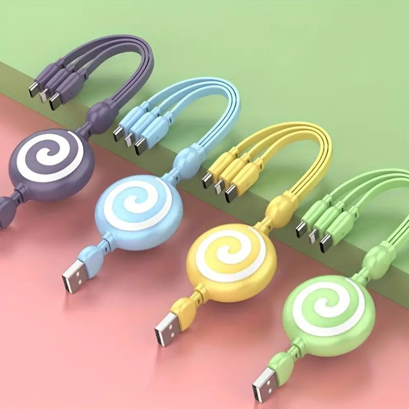 Colorful 3A Fast Charging Retractable USB Cable