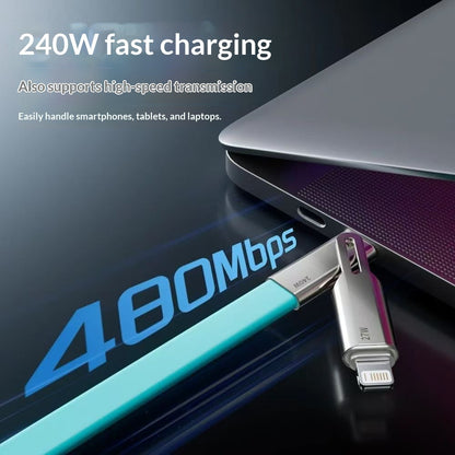 240W Silicone Fast Charging 2-in-1 Cable