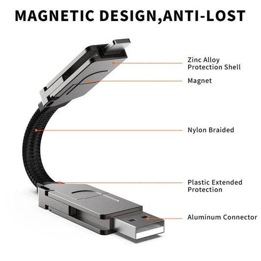 4-in-1 Multi Fast Charging Keychain Cable for Devices