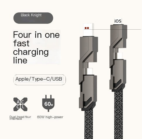 4-in-1 100W Fast Charging USB Type-C Cable (One Set)
