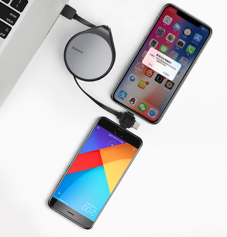 3-in-1 Fast Charging Cable for iPhone & Android Devices