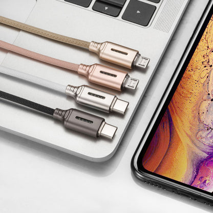 Zinc Alloy LED Data Cable for Apple and Android Fast Charge
