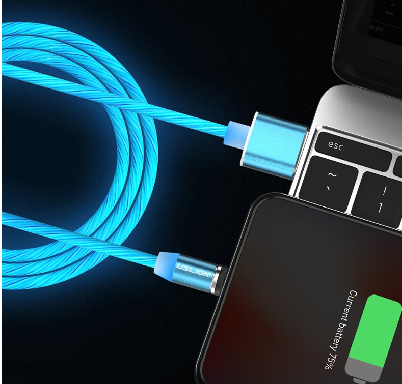3-in-1 Magnetic Charging Data Cable with Color Flow