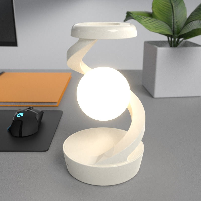 Rotating Moon Desk Lamp with Wireless Charging