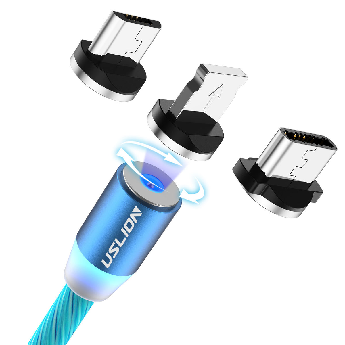 3-in-1 Magnetic Charging Data Cable with Color Flow