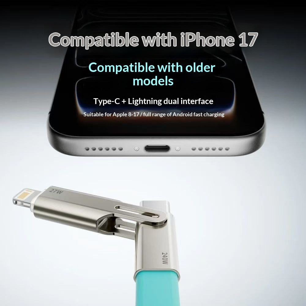 240W Silicone Fast Charging 2-in-1 Cable