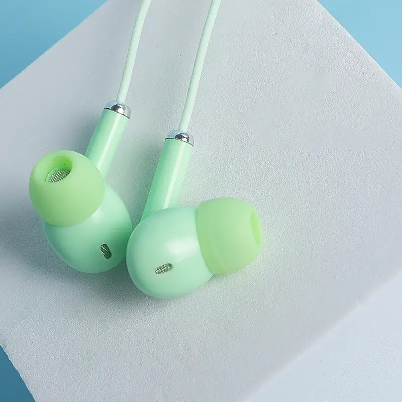 Macaron Color Wired Noise Reduction Earbuds with Mic