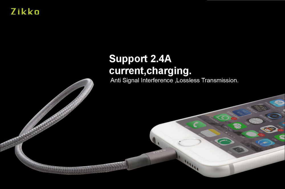 Premium Dual-Sided Gray Data Cable for Phones