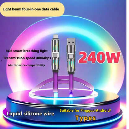 240W Multi‑Connector LED Charging Cable